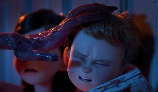 Slimy alien hand touching grossed out kid Love Death and Robots Netflix