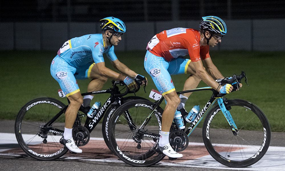 Tanel Kangert (Astana) rides to the overall victory in the final Abu Dhabi Tour stage