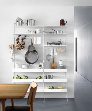 Open shelving by String in the kitchen