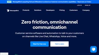 MessageBird website screenshot.
