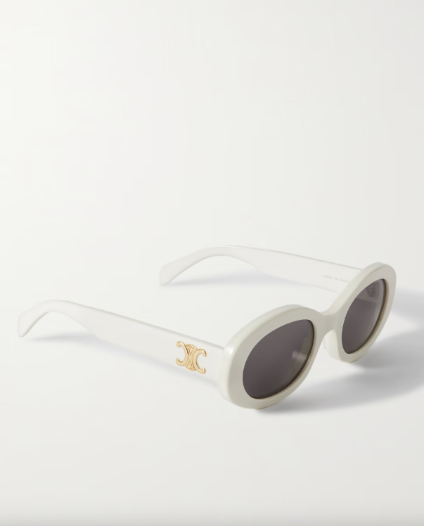 Triomphe Oval-Frame Acetate Sunglasses