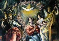 The Immaculate Conception of the Virgin, 1608–13, 11ft 5in by 5ft 8½in, by El Greco (Doménikos Theotokópoulos, 1541–1614), Museo de Toledo, Toledo, Spain