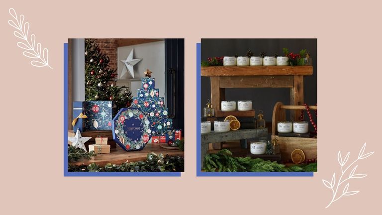 Two of the best candle advent calendars from Yankee Candle and Etsy shown side by side