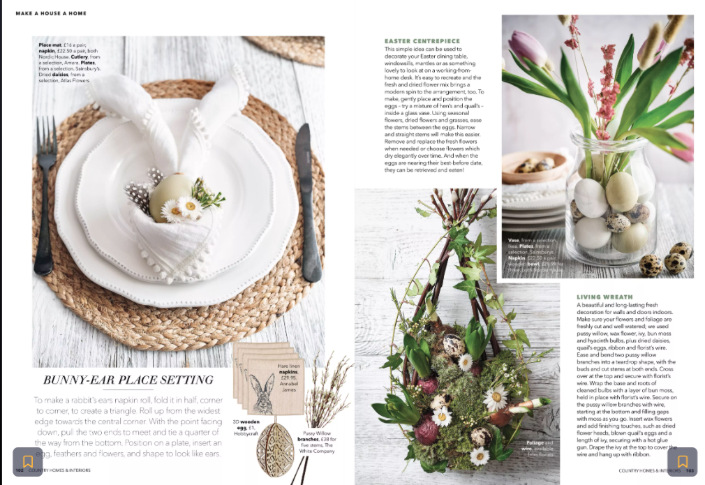Country Homes &amp; Interiors April 2021 issue pages