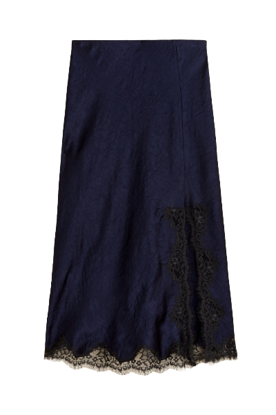 J.Crew, Gwyneth Lace-Trim Slip Skirt in Textured Satin (Was $168) 