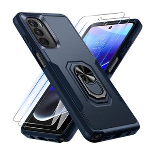 Janmitta Shockproof Case with Magnetic Kickstand and Free Tempered Glass
