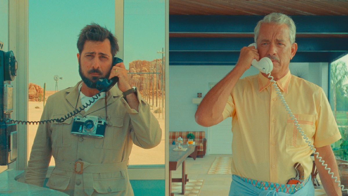 Jason Schwartzman and Tom Hanks in Asteroid City