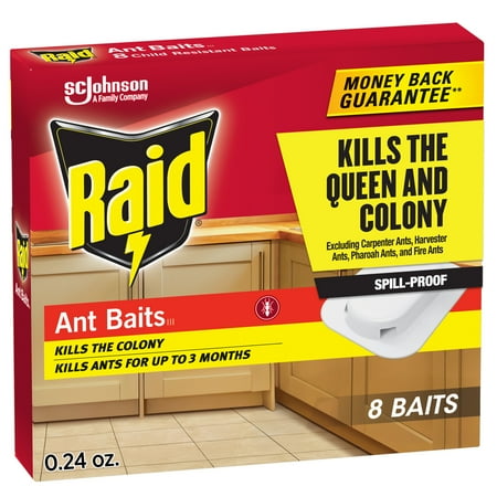 Raid Ant Baits Iii, Indoor Ant Insect Killer Traps, 0.24 Oz, 8 Count