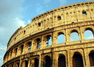 Original facade of the colosseum.