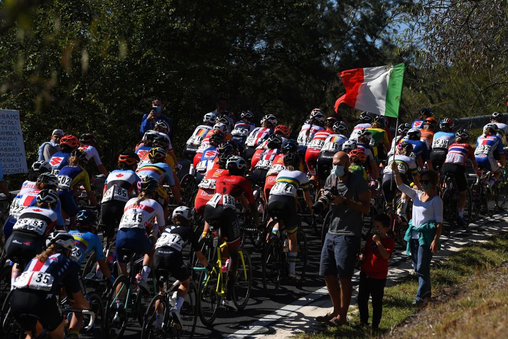 The women's peloton at the 2020 UCI Road World Championships