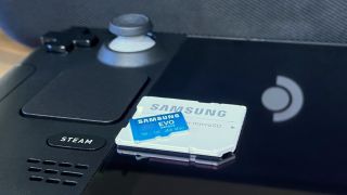 Samsung EVO Select microSD card on a Steam Deck