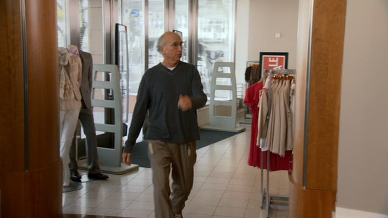 Larry David returning pants in Curb Your Enthusiasm