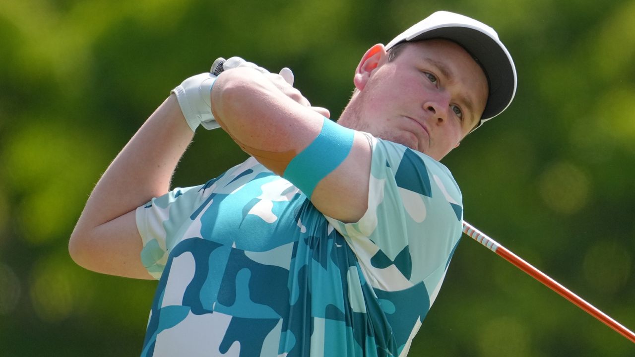 Robert MacIntyre takes a shot during the 2023 ISPS Handa Championship in Japan