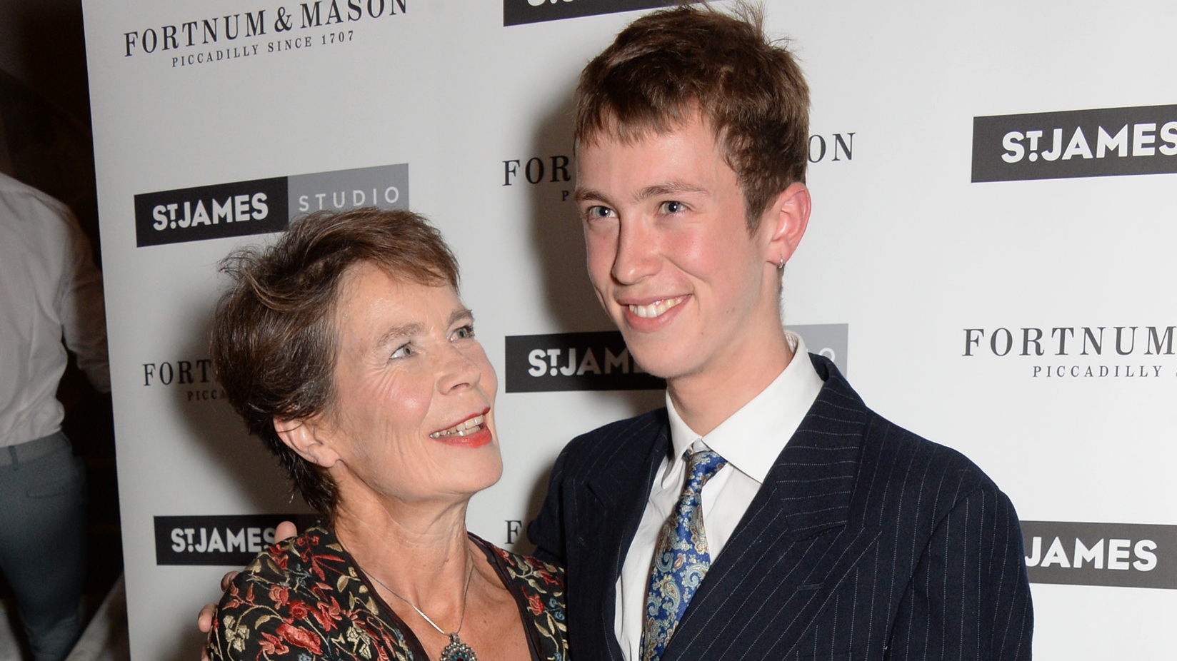 Celia Imrie (L) and son Angus attend an after party celebrating the press night performance of "Celia Imrie: Laughing Matters" at the St James Theatre on August 12, 2014