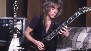 NOT FOR RE-USE!!!! A crop showing Randy Rhoads backstage on the Diary of a Madman tour