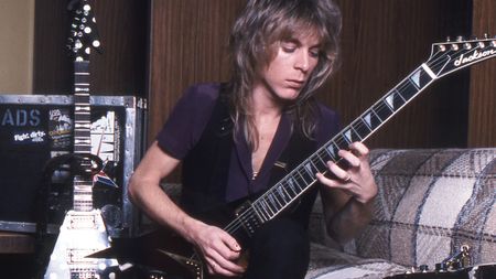 NOT FOR RE-USE!!!! NOT FOR RE-USE!!!! NOT FOR RE-USE!!!! NOT FOR RE-USE!!!! NOT FOR RE-USE!!!! A crop showing Randy Rhoads backstage on the Diary of a Madman tour