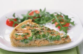 Tuna and pea quiche