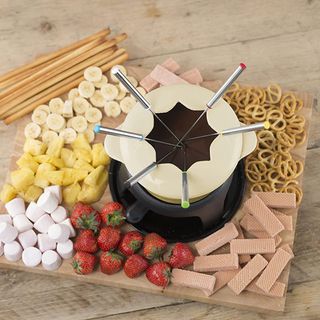 masterclass cast iron meat cheese chocolate fondue set
