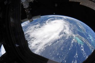 NASA astronaut Chris Cassidy captured this photo of Hurricane Laura in the Gulf of Mexico from his window on the International Space Station on Aug. 25, 2020.