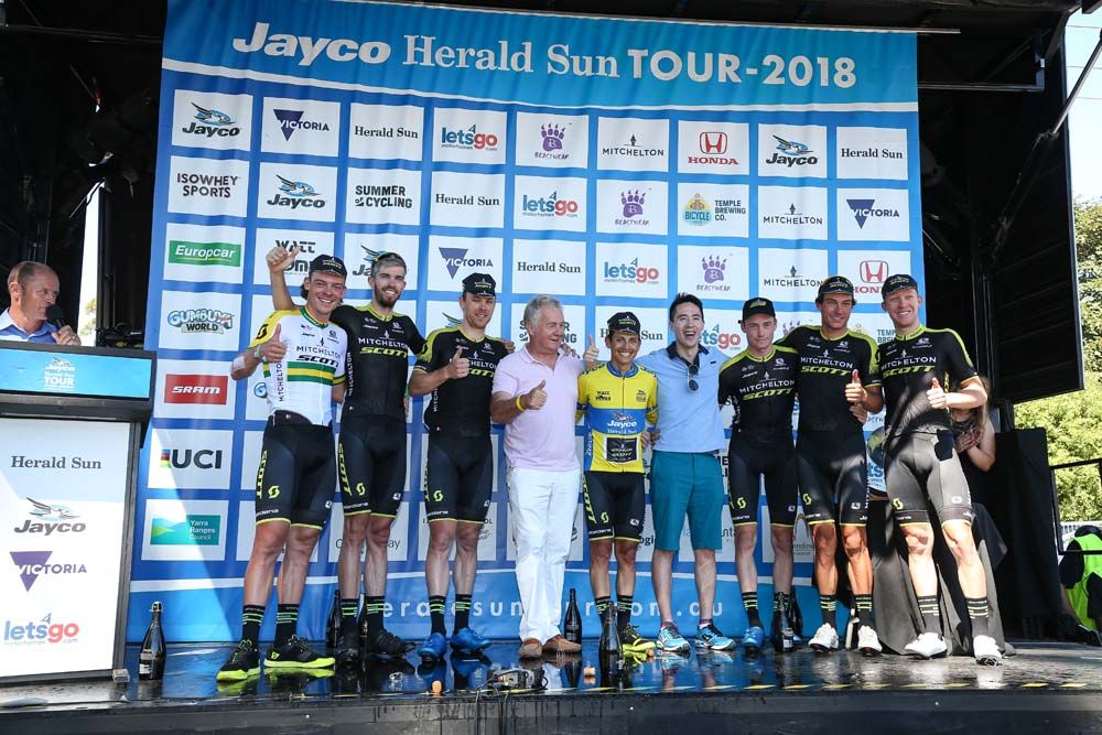 The final podium at the 2018 Herald Sun Tour