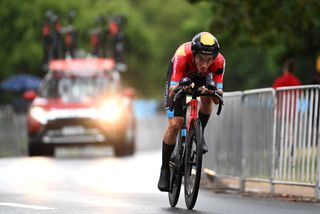 Pello Bilbao riding an aero-modified road bike at the Tour Down Under prologue