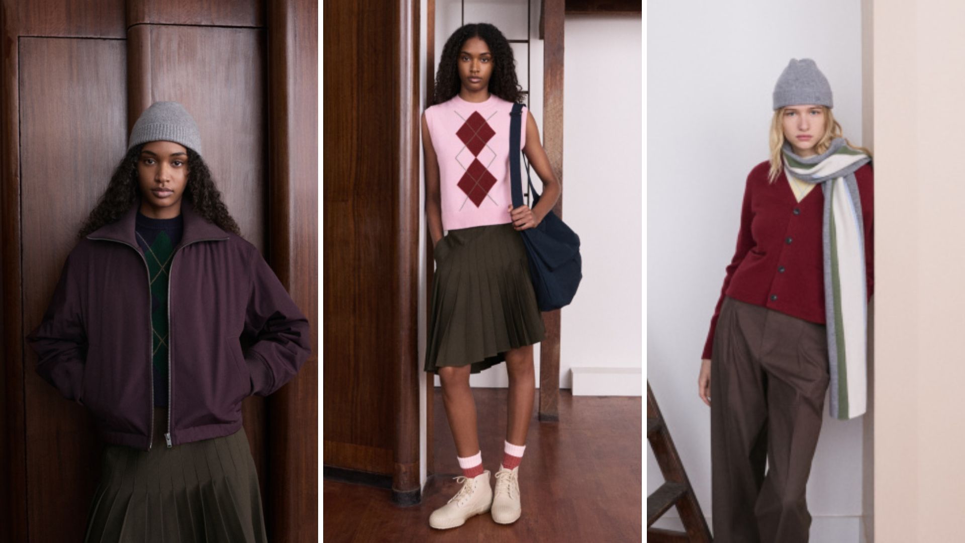 3 model images of the new Uniqlo x JW Anderson collection 