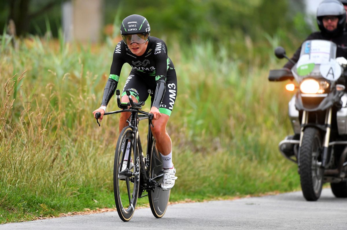 Marianne Vos (WM3 Pro Cycling) riding to the win