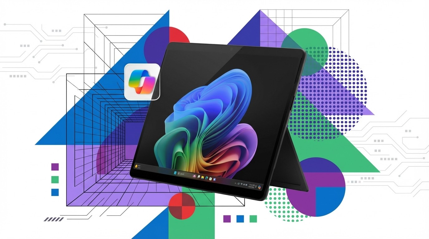 Microsoft Surface Pro on a patterned background