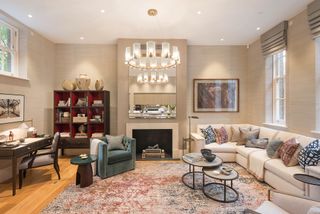 Beautiful drawing room with a combination of textures