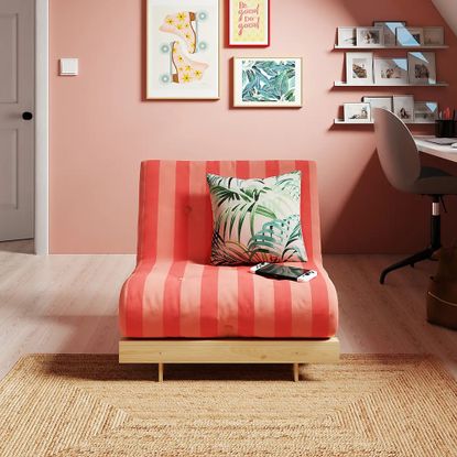 Dunelm Mito Single Futon Stripe Pink