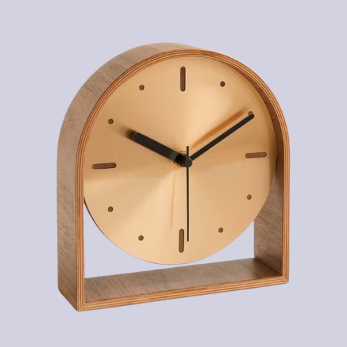 John Lewis, John Lewis Mid Century Wood Mantel Clock, 16.5cm, Natural