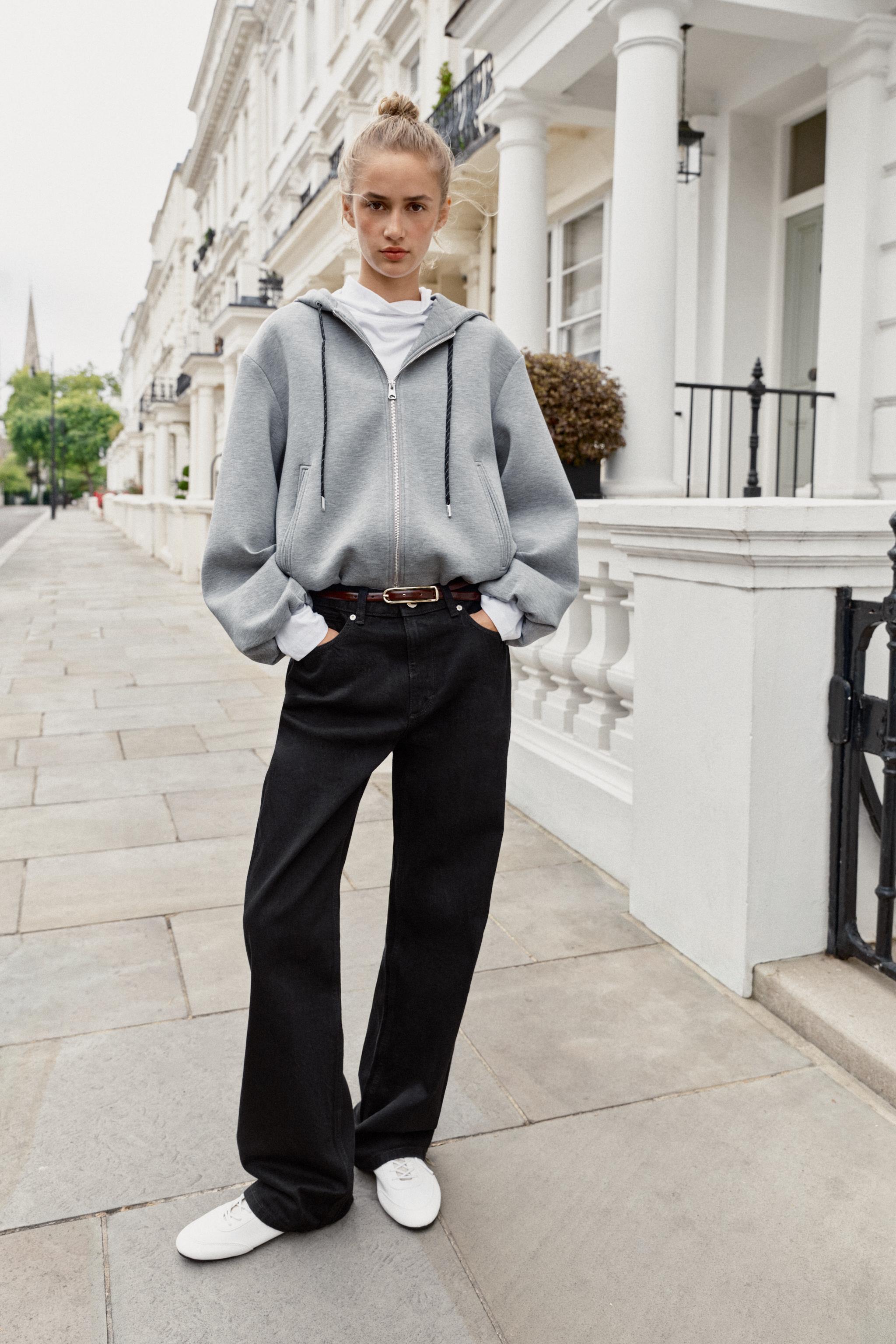 Hooded Bomber Sweatshirt - Gray Marl - Xs