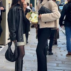 French women wearing trendy coats