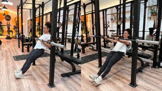 Inverted row demonstrated by PT at Lift Studio