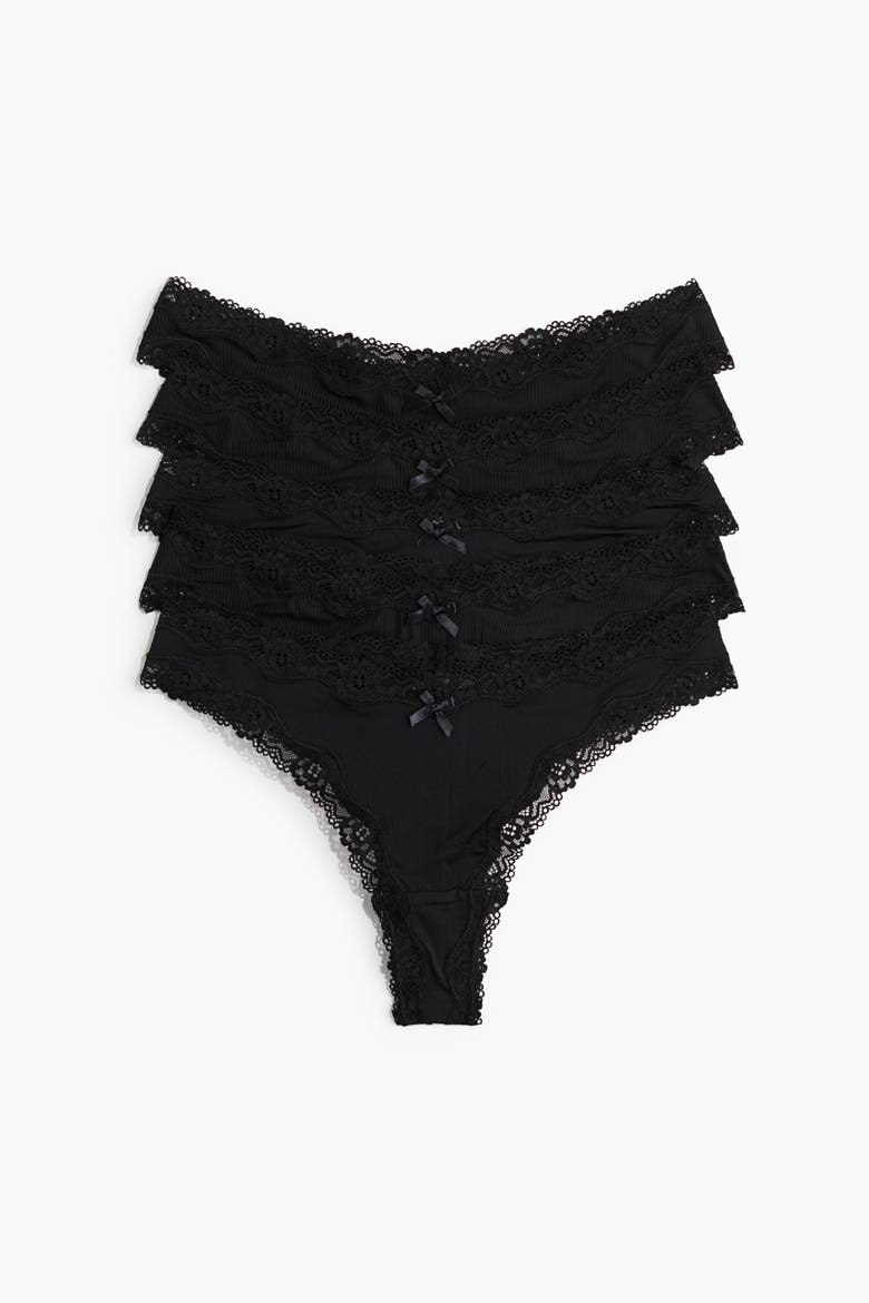 5-Pack Microfibre and Lace Brazilian Briefs