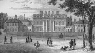 A sketch of Buckingham House, the original site of Buckingham Palace