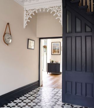 hallway with dark painted skirting boards