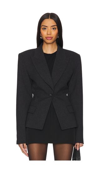 Melange Suiting Cinched Blazer