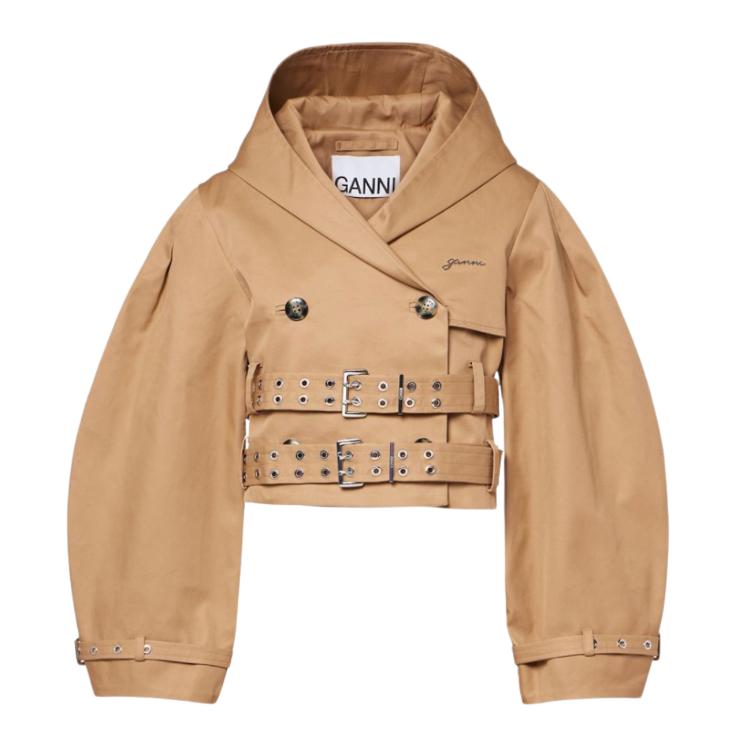 Ganni, Double-Breasted Cotton Jacket