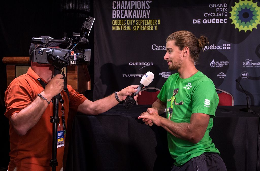 TV interview time for Peter Sagan