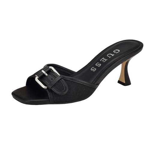 Guess Women&#039;s Dista Heeled Sandal, Black Patent 002, 8