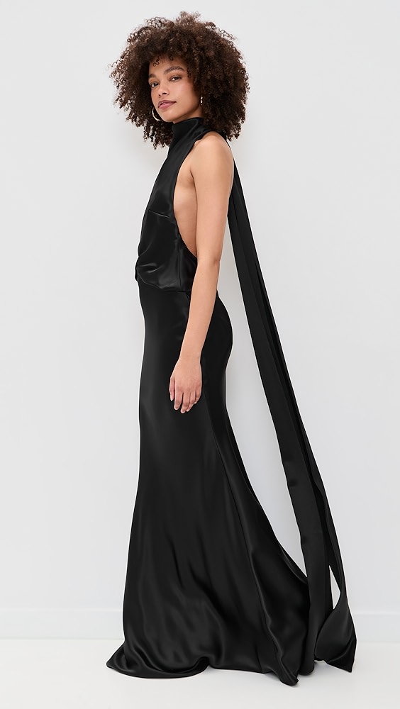 The Cameron Satin Dress - Black