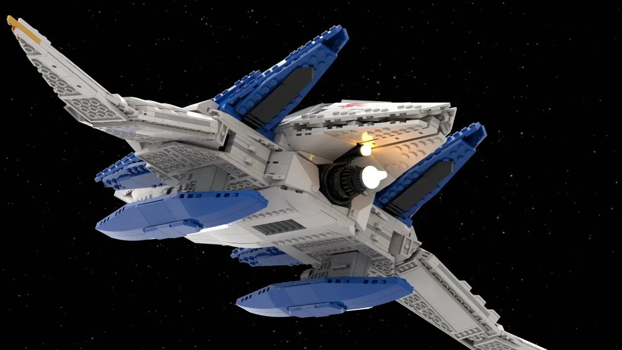 Star Fox Arwing Lego concept build by OfficierSerieuzePruik