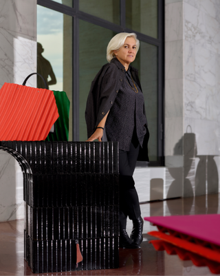 Silvia Venturini Fendi with the collection’s desk