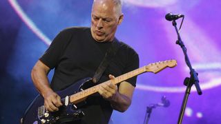 Dave Gilmour from the band Pink Floyd on stage at "Live 8 London" in Hyde Park on July 2, 2005 in London, England.