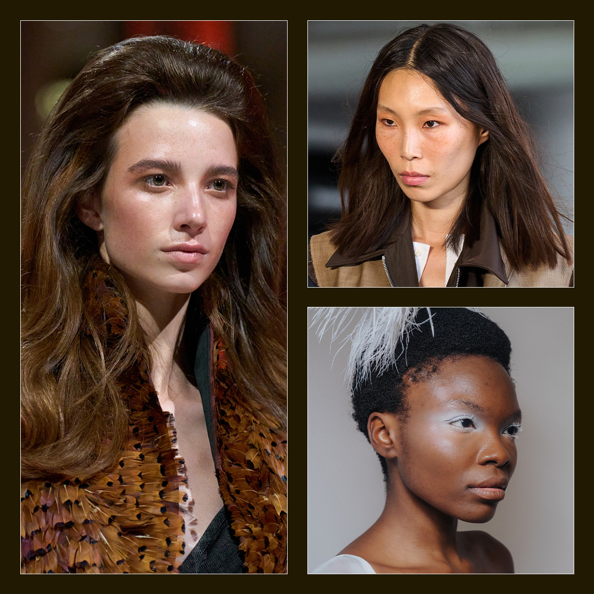 Collage of NYFW beauty trends 