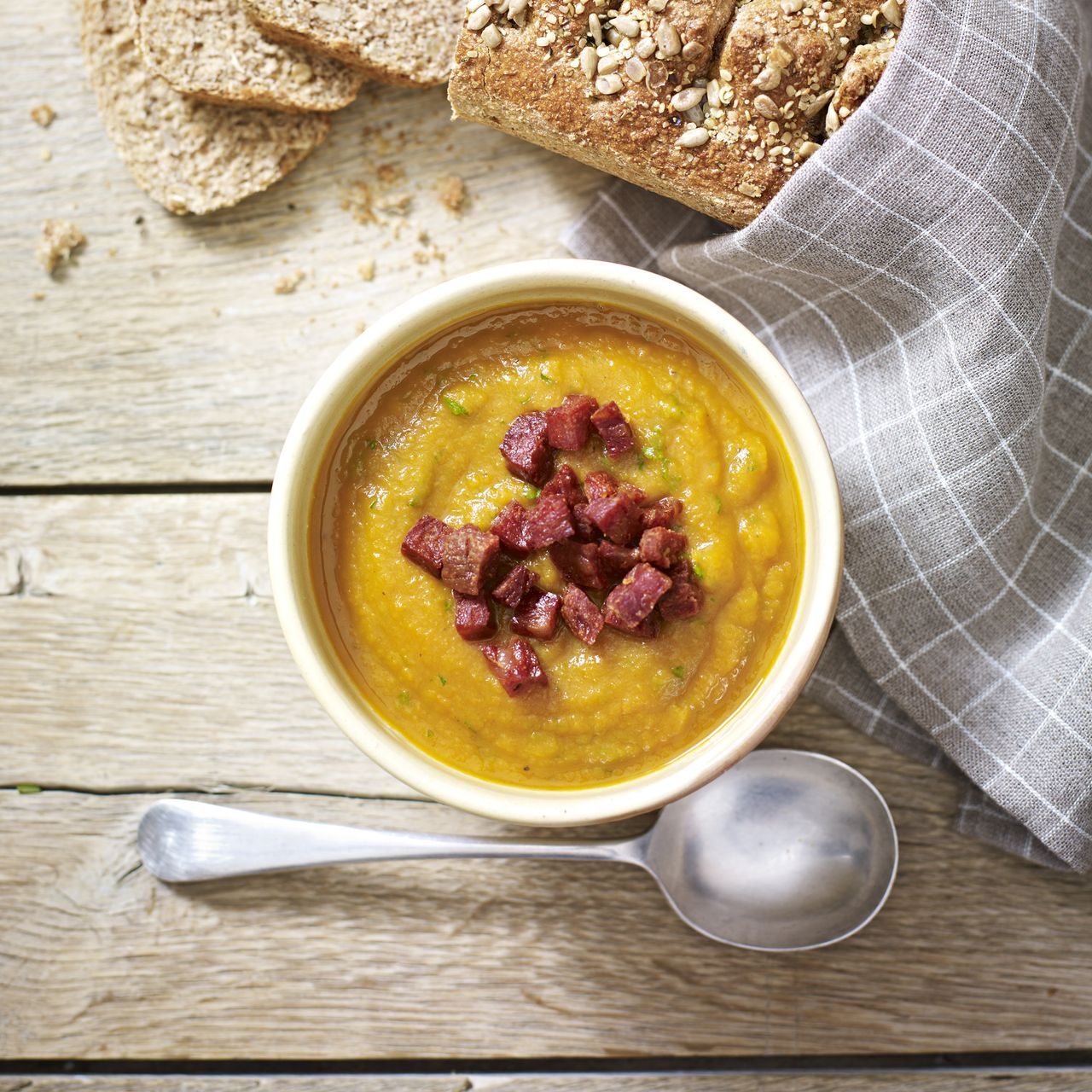 Sweet Potato Chilli Chorizo Soup