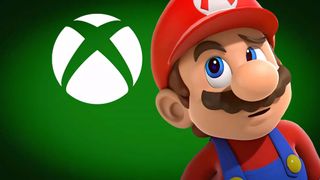 Mario and Xbox logo