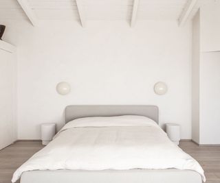 White bedroom and bed