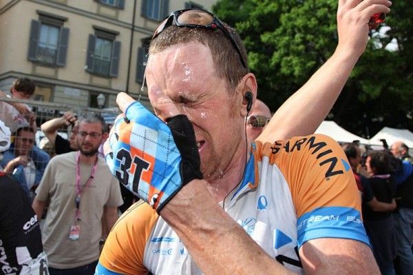 Bradley Wiggins (Garmin-Slipstream) after a hard stage.